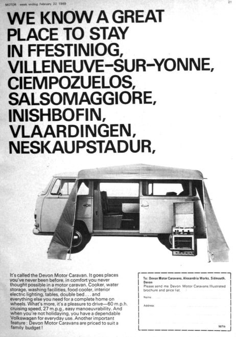 A classic Devon advertisement, 1969.